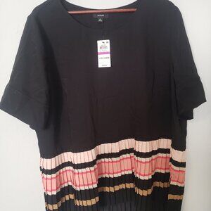 Alfani Pleated Top Black and Pink